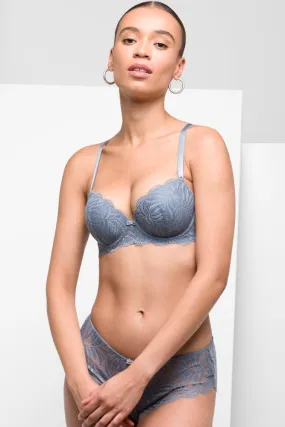 2 Pack Lace Balconette Bras Blue