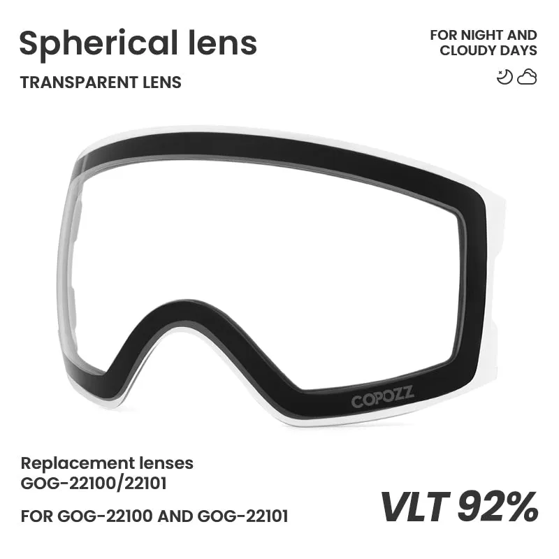 22101 and 22100 Ski Goggles Magnetic Replacement Lenses Spherical lens and Cylindrical lens