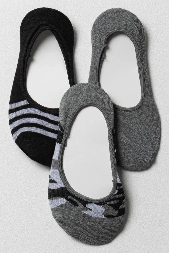 3 Pack Camo Secret Socks Dark Grey