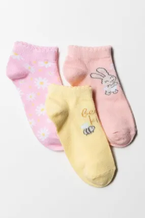 3 Pack Low Leg Bunny Daisy Multi