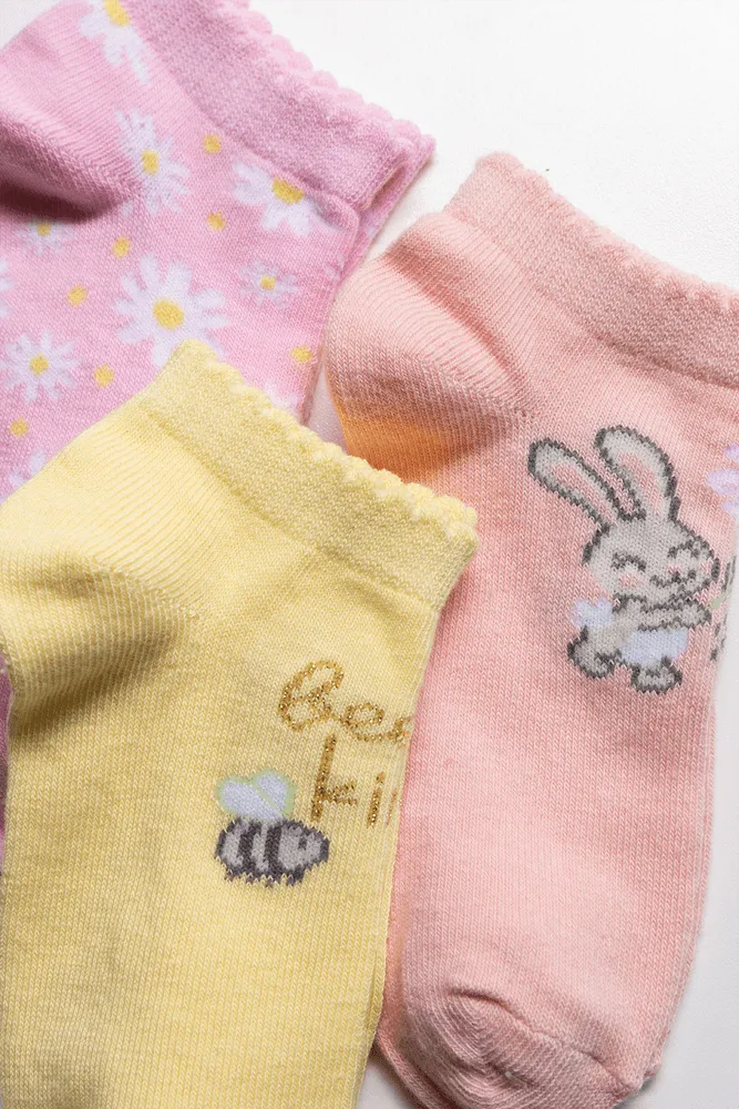 3 Pack Low Leg Bunny Daisy Multi