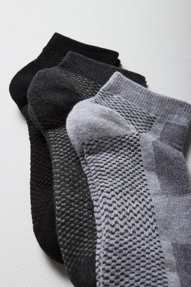 3 Pack Sport Socks Black & Grey