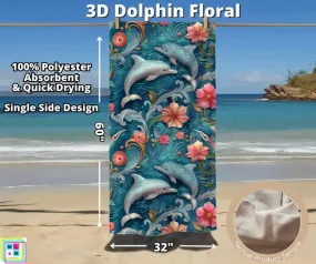 3D Dolphin Floral Towel by ML&M