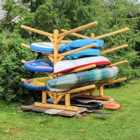 8 SUP and Kayak Storage Rack | Freestanding Log Rack