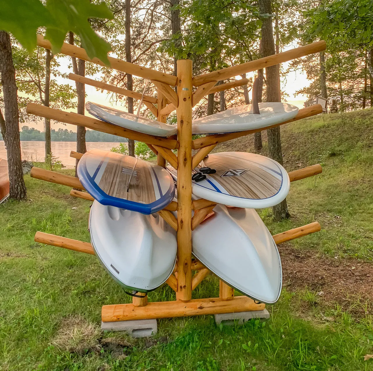 8 SUP and Kayak Storage Rack | Freestanding Log Rack