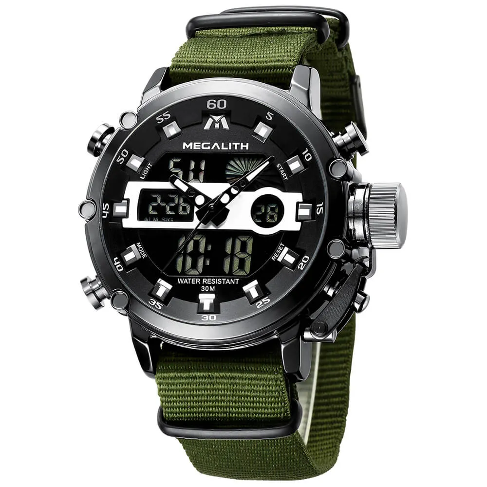 8051M | Analog Digital Men Watch | Leather Band