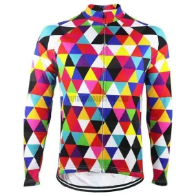 Abstract Art Bright Triangles Long Sleeve Cycling Jersey