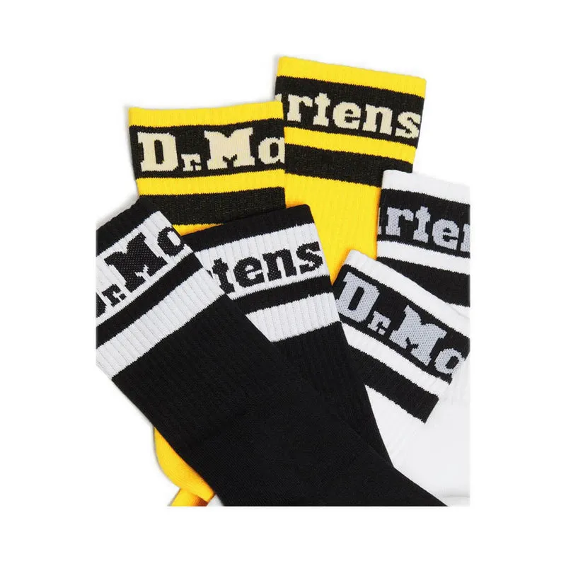 AD059002 - Athletic Logo 3-Pack Organic Cotton Blend Socks - Black