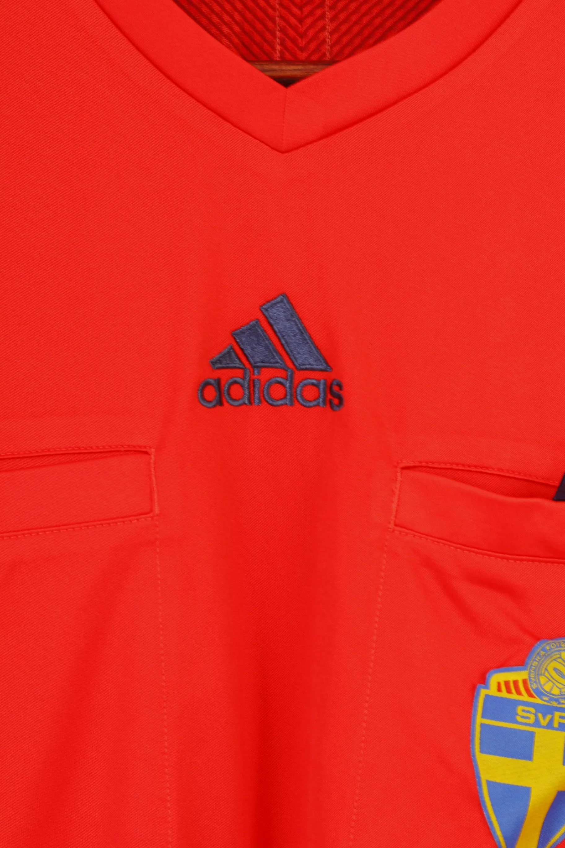 Adidas Men M Shirt Red Football Club Svenska Fotbollförbundet Crew Neck Training Sportswear  Top