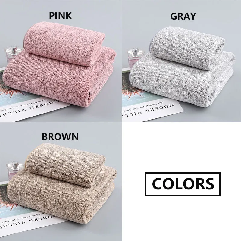 Bamboo Charcoal Coral Velvet Bath Towel Set - Soft, Absorbent, Quick-Drying Towels for Beach and Home - 2/4 Pieces