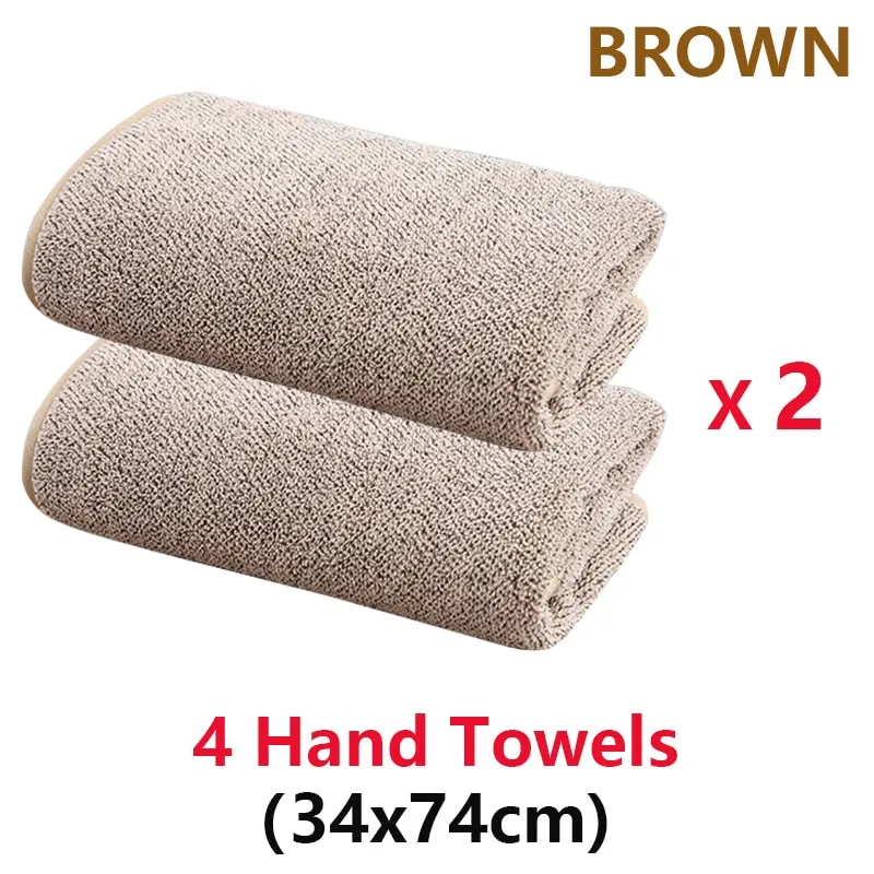 Bamboo Charcoal Coral Velvet Bath Towel Set - Soft, Absorbent, Quick-Drying Towels for Beach and Home - 2/4 Pieces