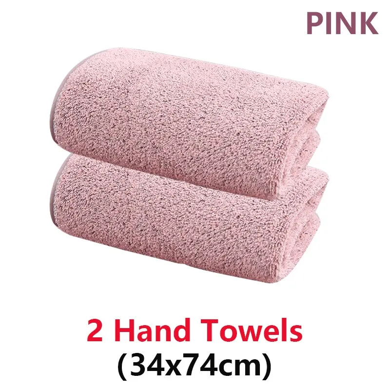 Bamboo Charcoal Coral Velvet Bath Towel Set - Soft, Absorbent, Quick-Drying Towels for Beach and Home - 2/4 Pieces