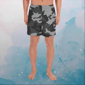 Black and Grey Camo Print  Recycled Athletic Shorts