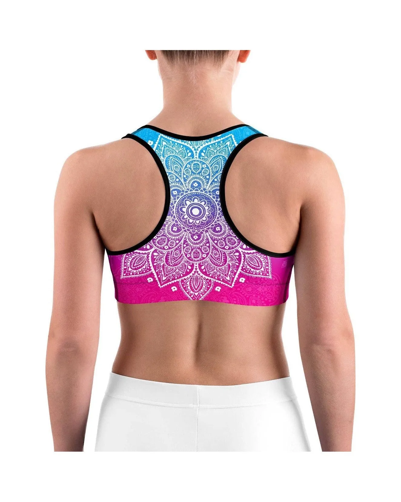 Blue to Pink Mandala Sports bra