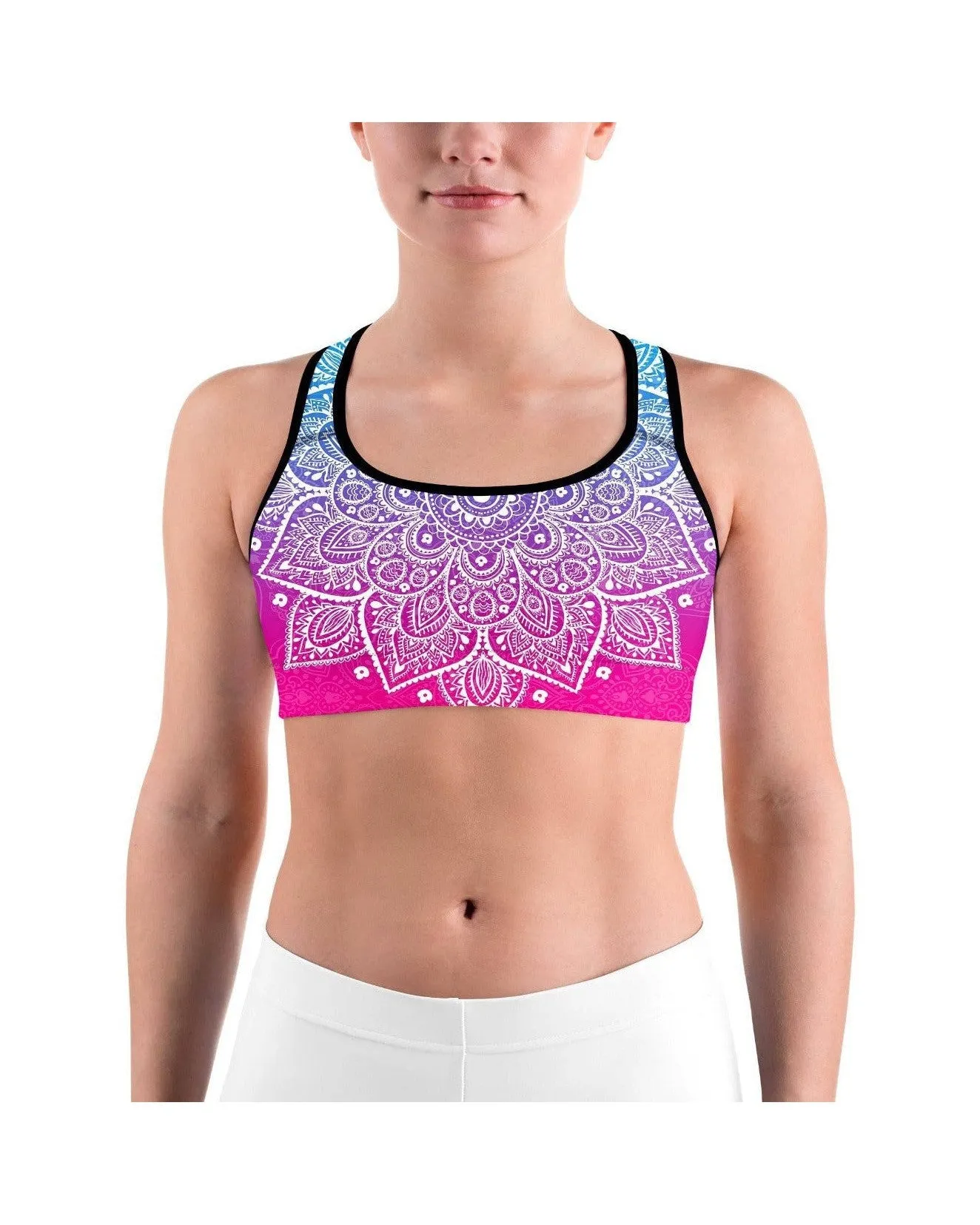 Blue to Pink Mandala Sports bra