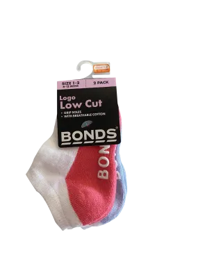 Bonds Baby Logo Low Cut Socks 2 Pack - Pink/Lilac