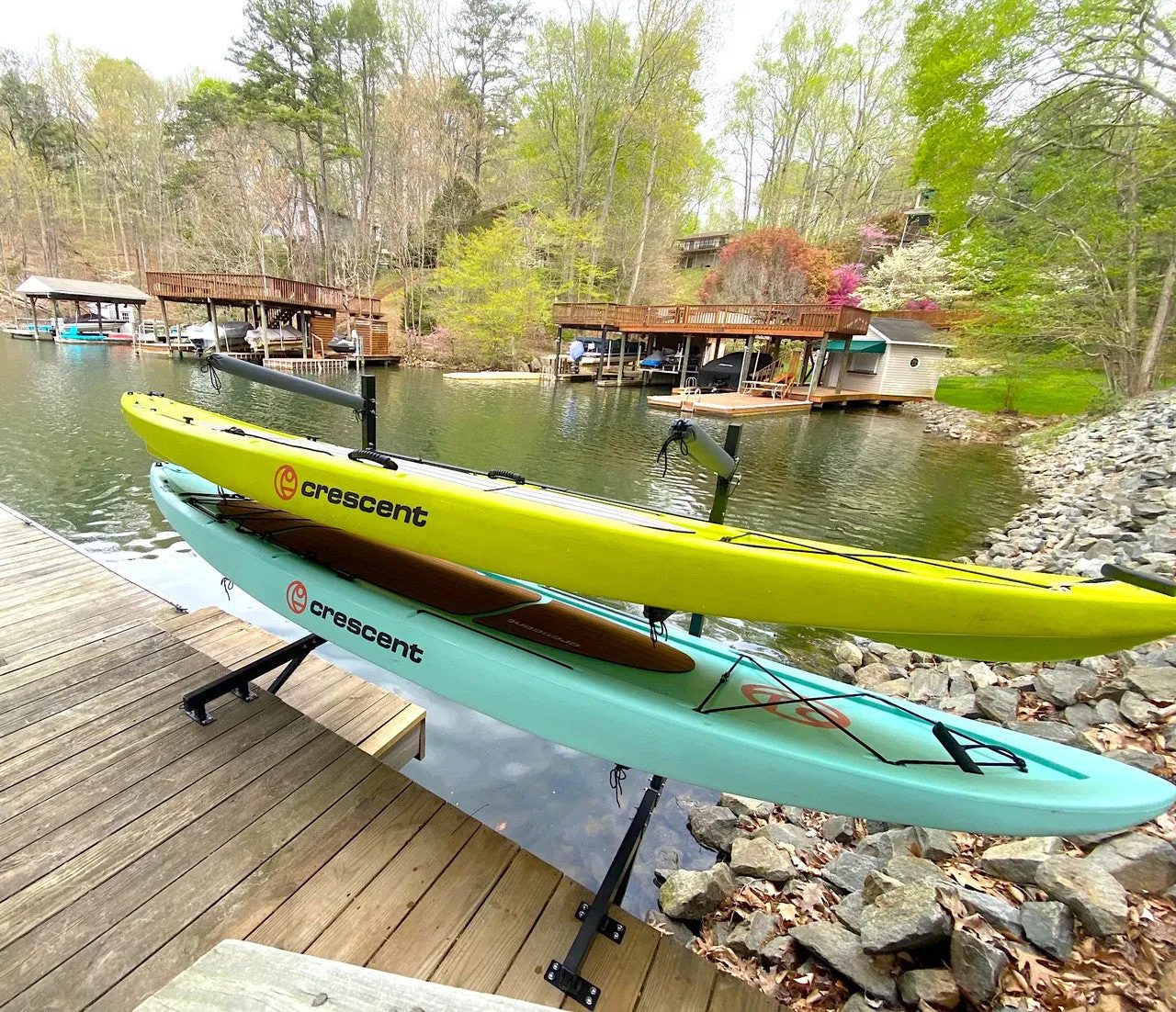 Broadwater Paddleboard Storage | Adjustable Dock Rack | Over The Water | 4 Levels