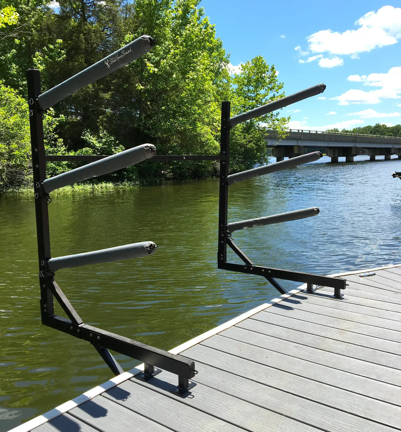 Broadwater Paddleboard Storage | Adjustable Dock Rack | Over The Water | 4 Levels