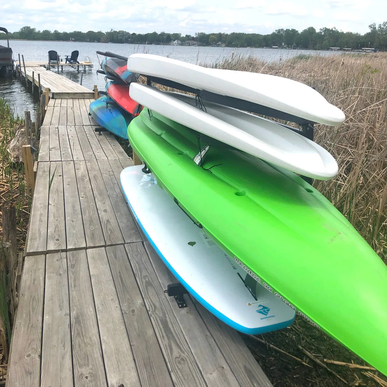 Broadwater Paddleboard Storage | Adjustable Dock Rack | Over The Water | 4 Levels