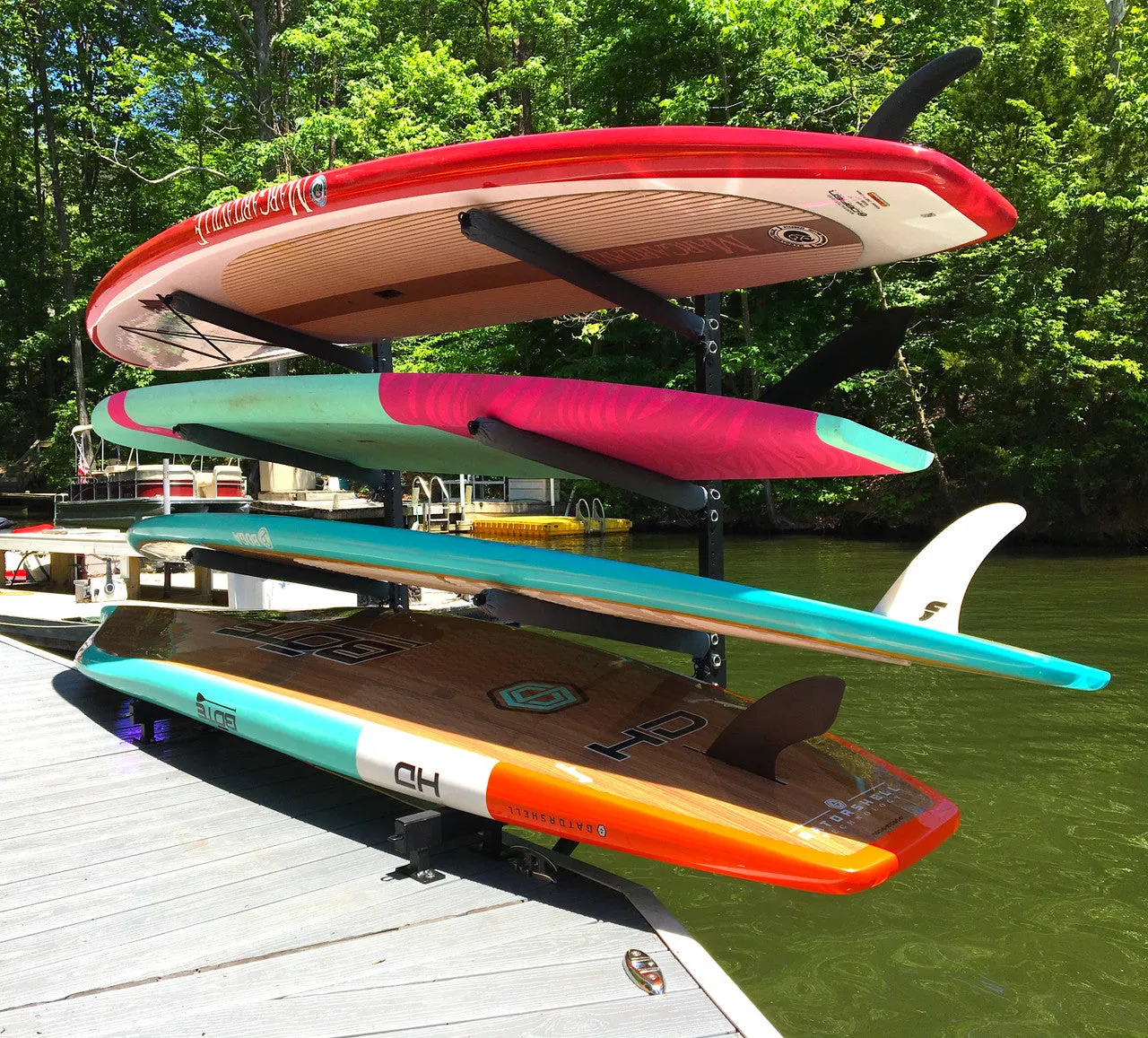 Broadwater Paddleboard Storage | Adjustable Dock Rack | Over The Water | 4 Levels