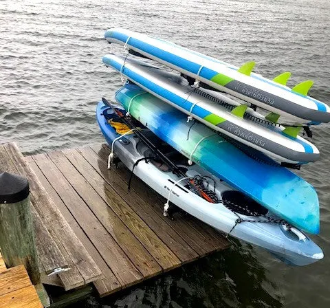 Broadwater Paddleboard Storage | Adjustable Dock Rack | Over The Water | 4 Levels