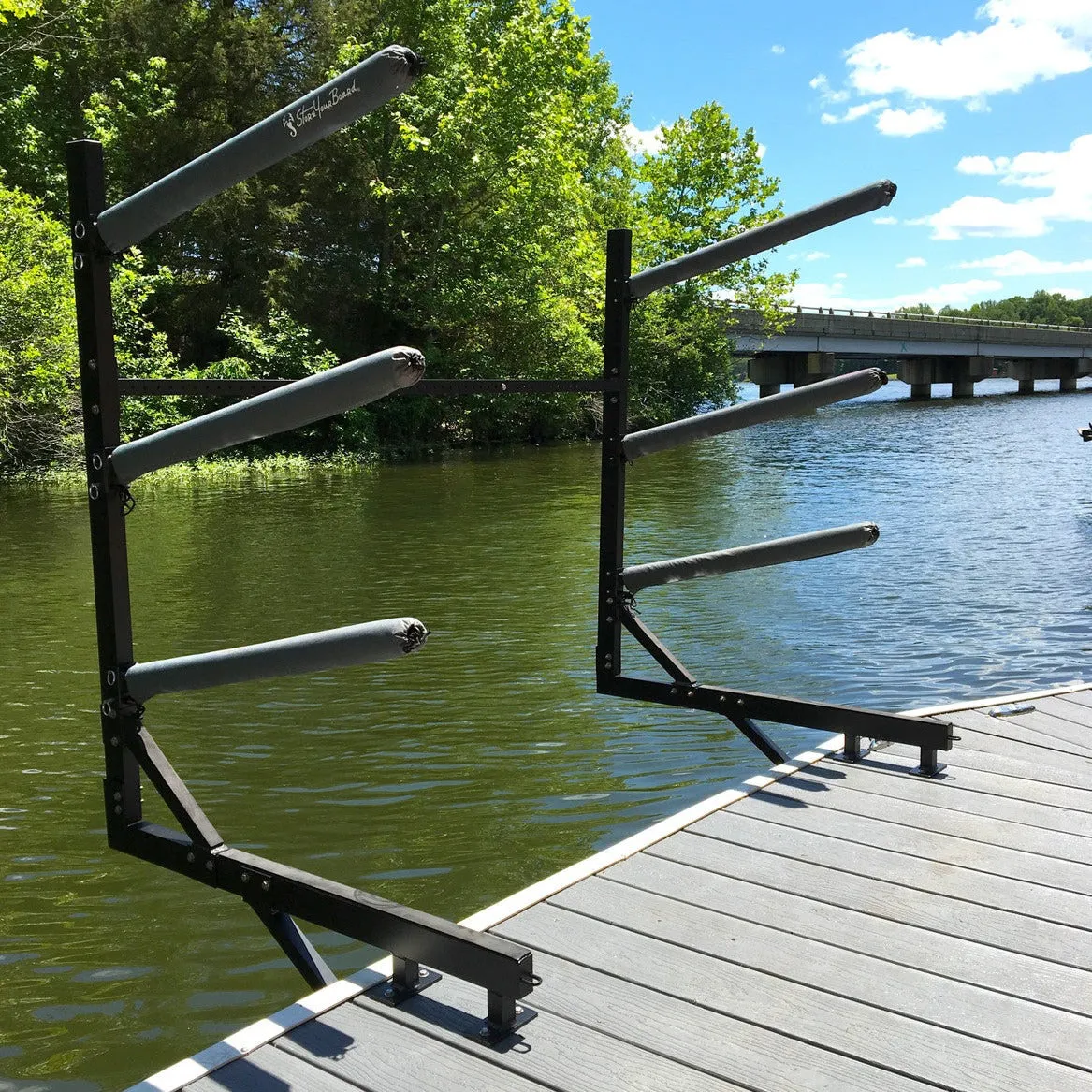 Broadwater Paddleboard Storage | Adjustable Dock Rack | Over The Water | 4 Levels