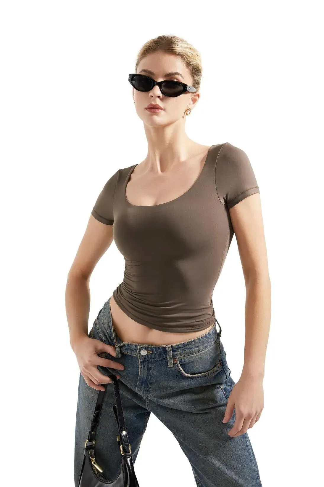 Buttery Soft Scoop Neck Shirt - Short Sleeve