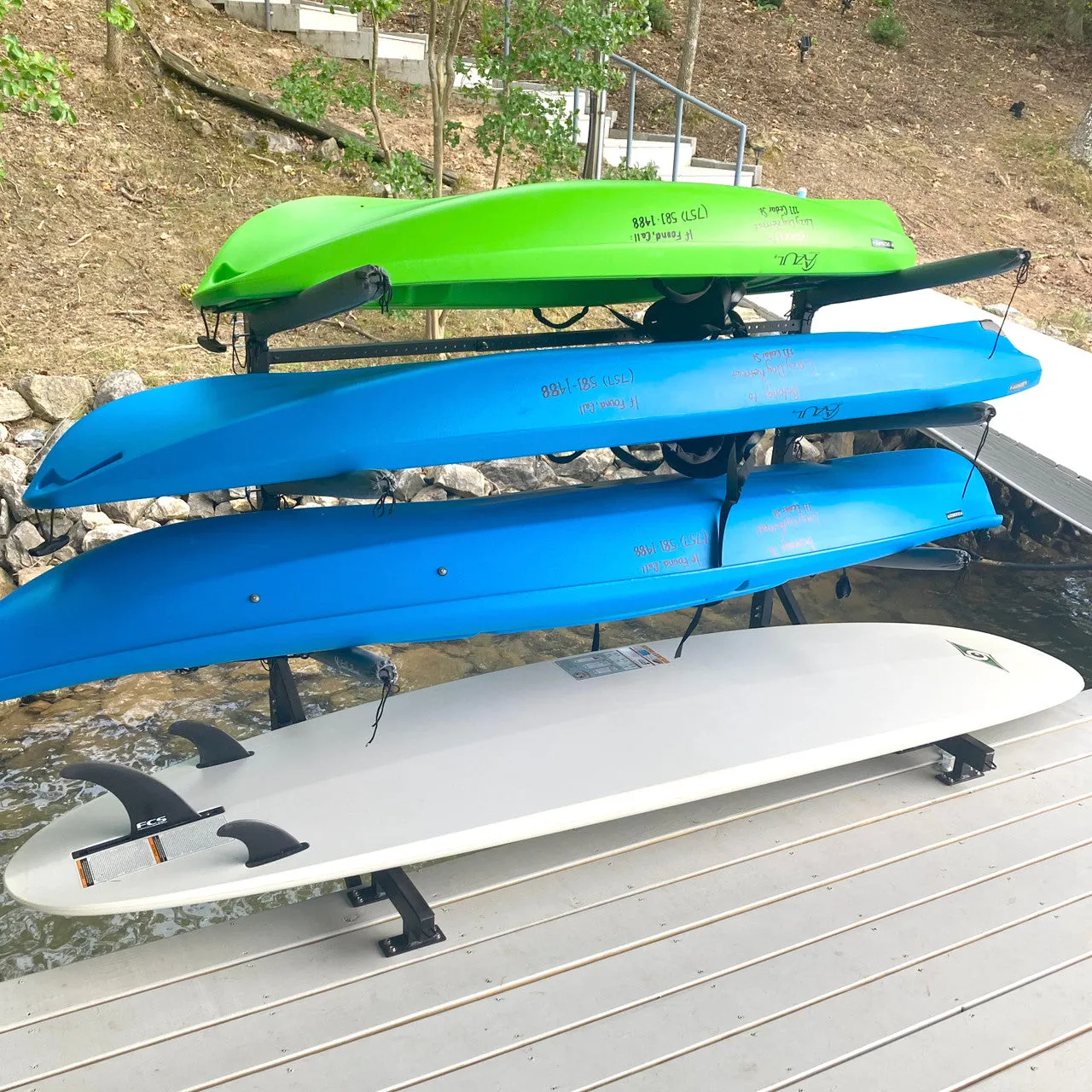 Chesapeake Kayak Storage | Adjustable Dock Rack | Over The Water | 4 Levels