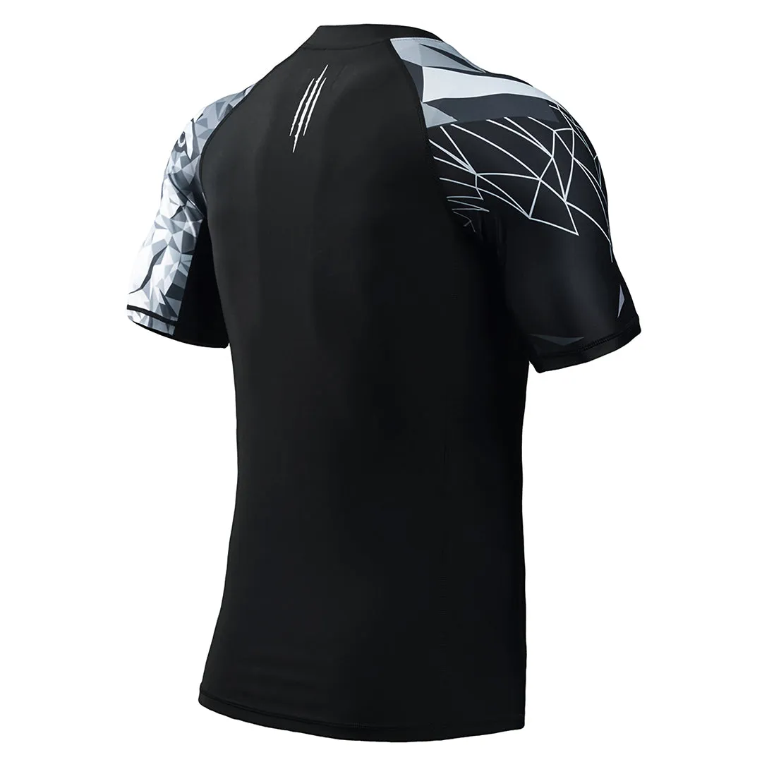 Classic UPF50  Men’s Rash Guard Short Sleeve - Wolf Style