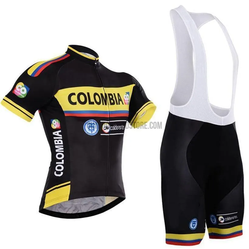 Colombia Black Pro Retro Short Cycling Jersey Kit