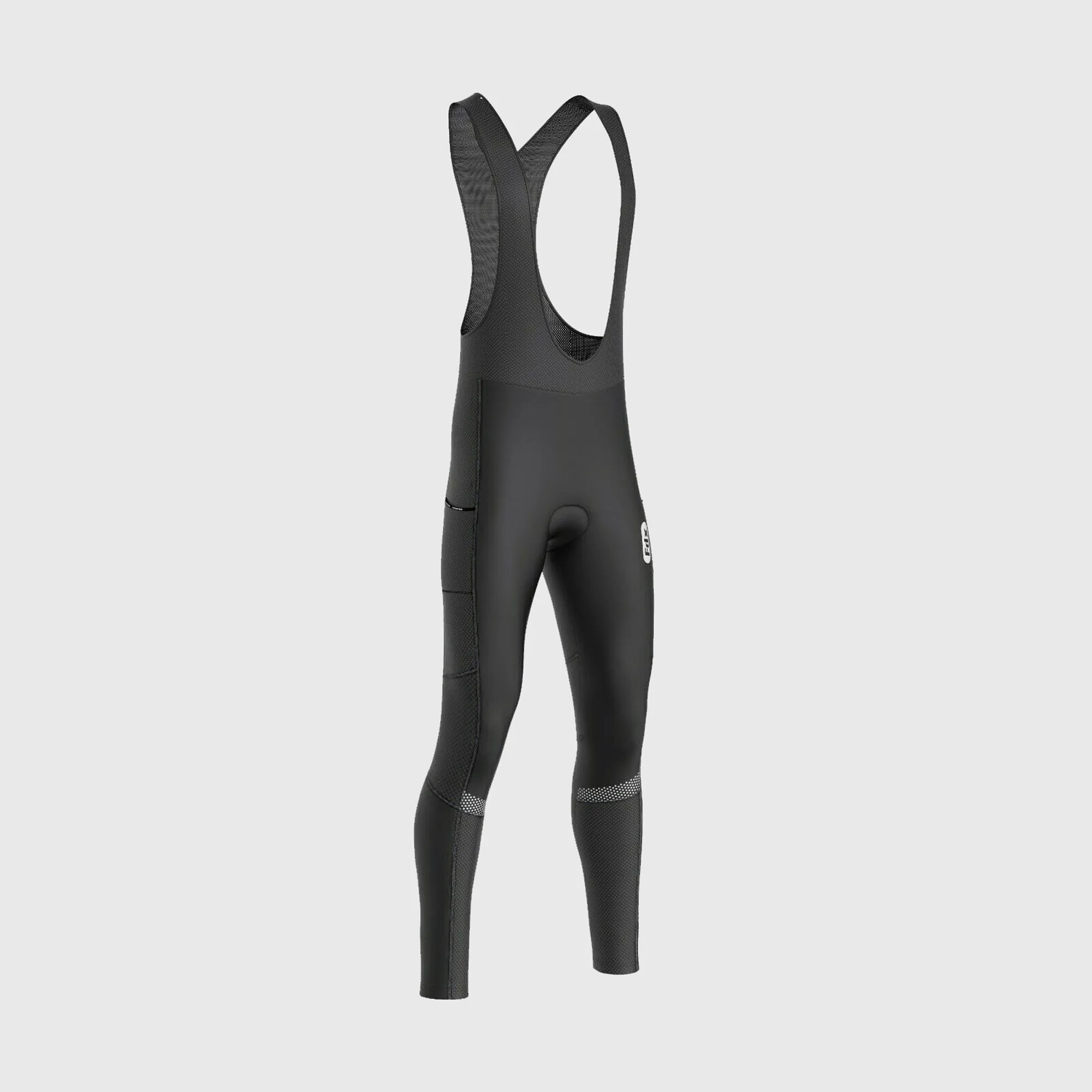 Fdx All Day Men's & Boy's Black Thermal Padded Cycling Cargo Bib Tights