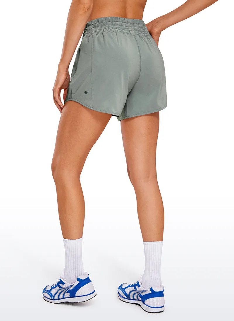 Feathery-Fit Soft High Rise Mesh Liner Shorts with Zip Pockets 4''