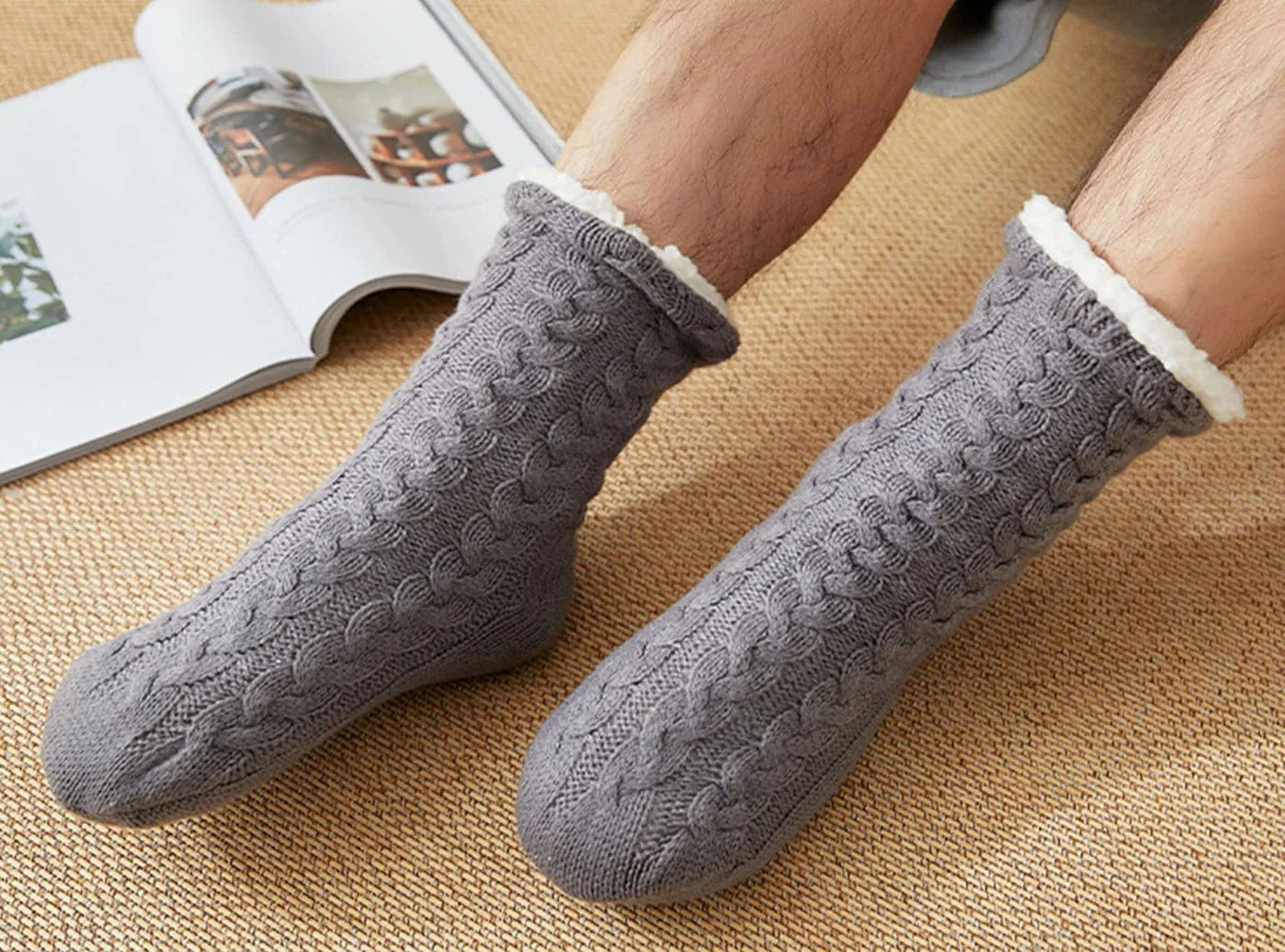 FitVille SureFoot Indoor Cozy Socks V2