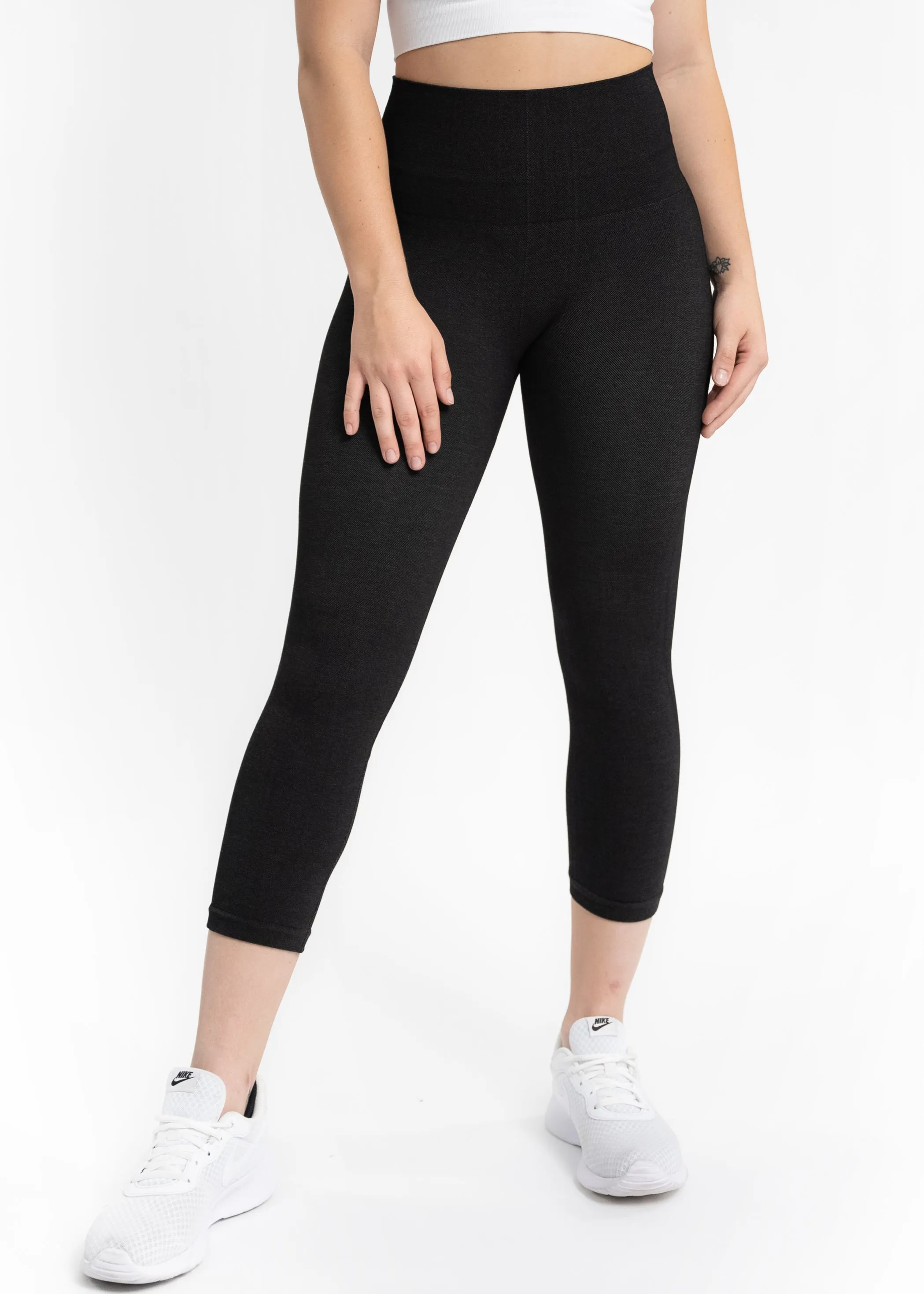 Fleece Lined Cropped Crossover Leggings