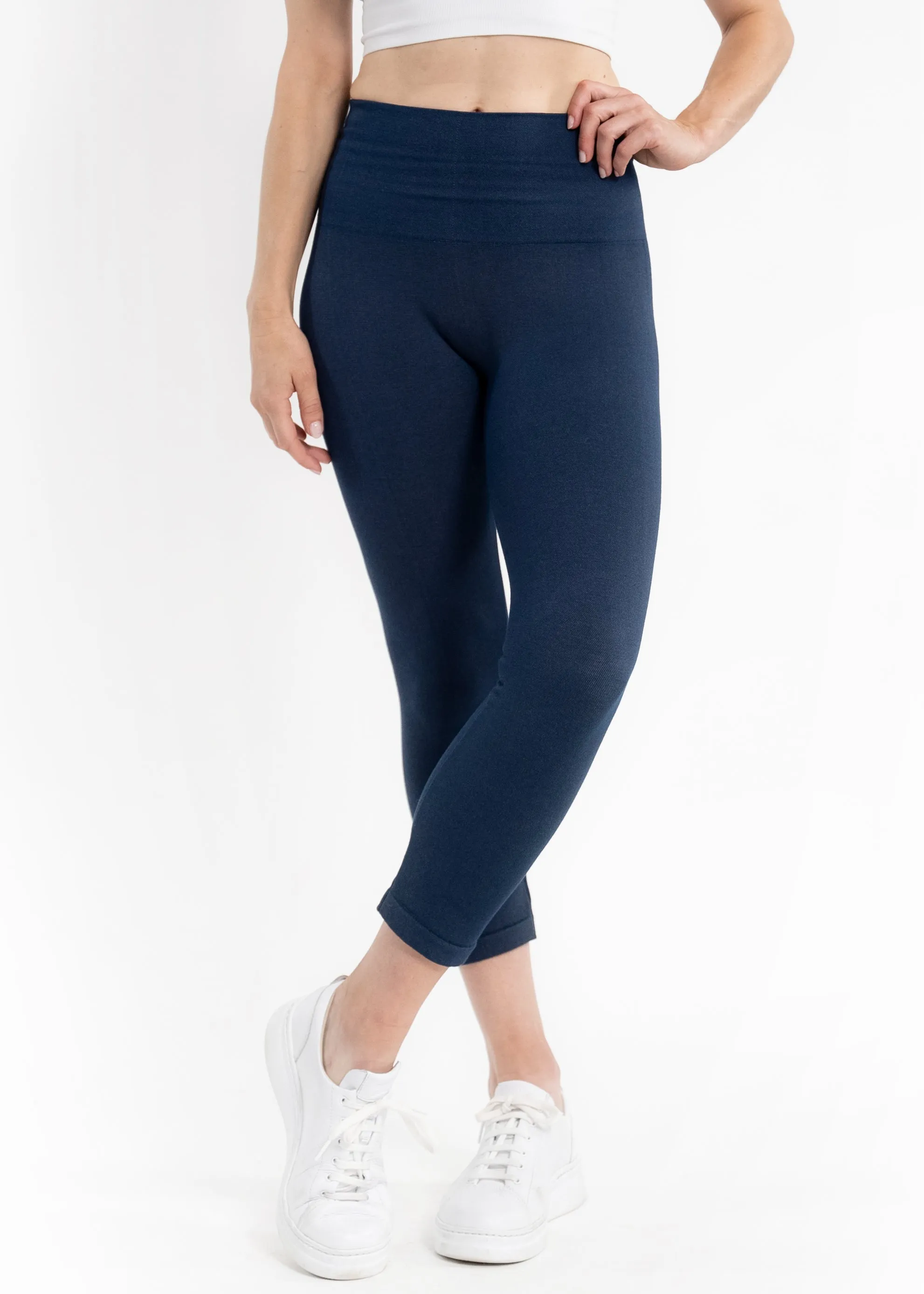 Fleece Lined Cropped Crossover Leggings