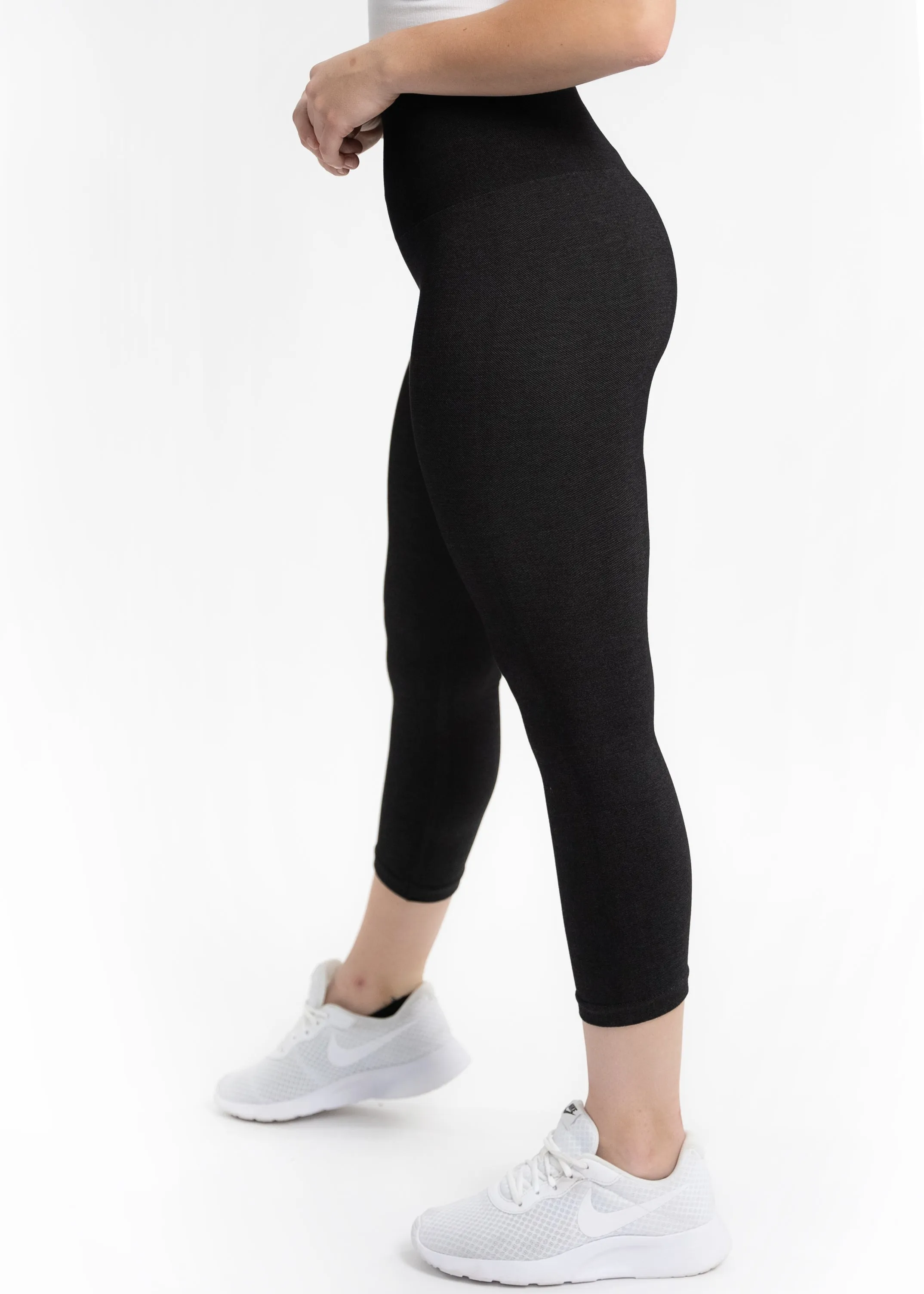 Fleece Lined Cropped Crossover Leggings