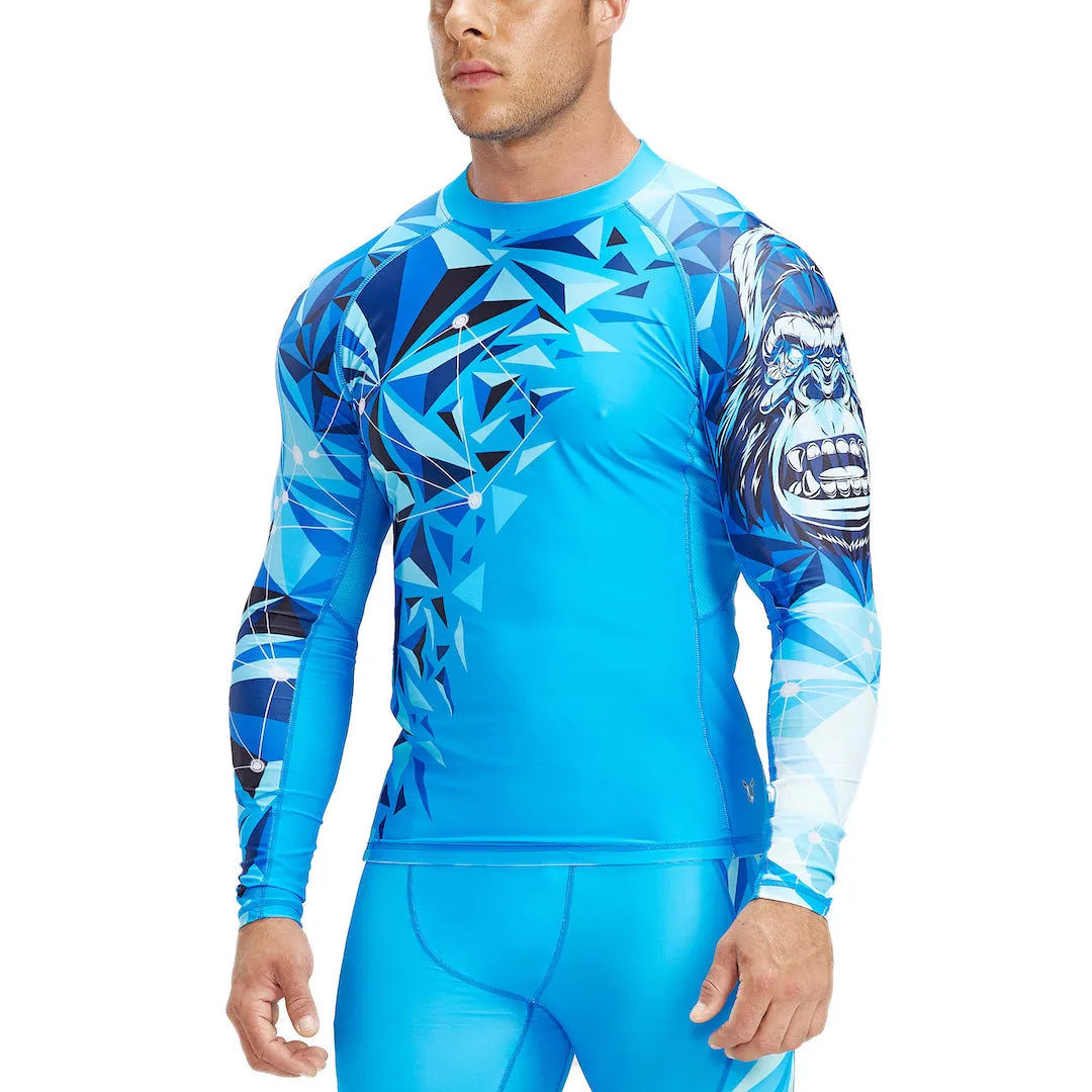 Geometric Beast UPF50  Long Sleeve Rashguard for Men - King Kong Style