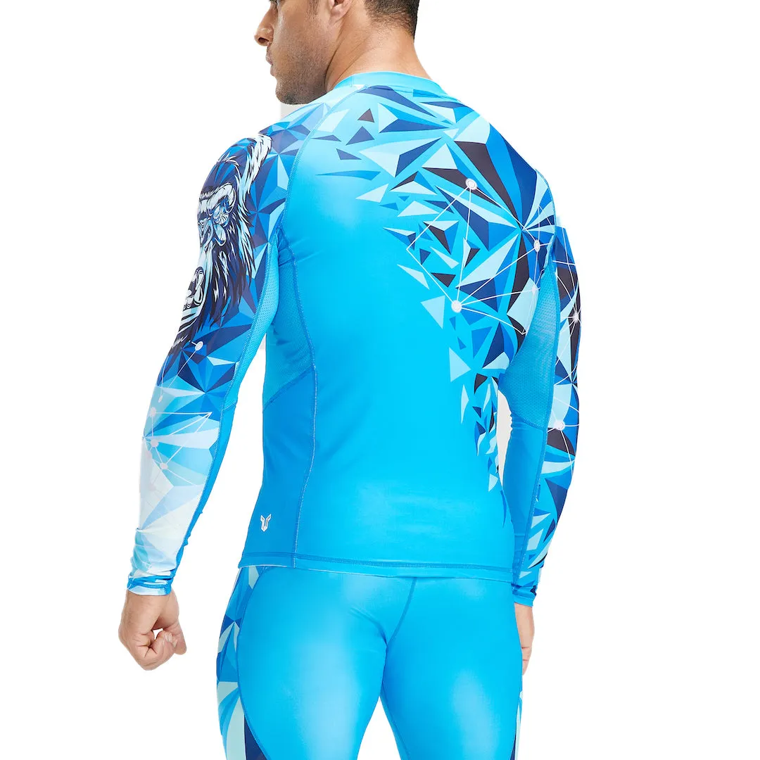 Geometric Beast UPF50  Long Sleeve Rashguard for Men - King Kong Style