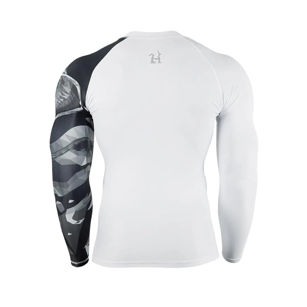 Geometric UPF50  Mens Rashguard with Zip - Cobra Style