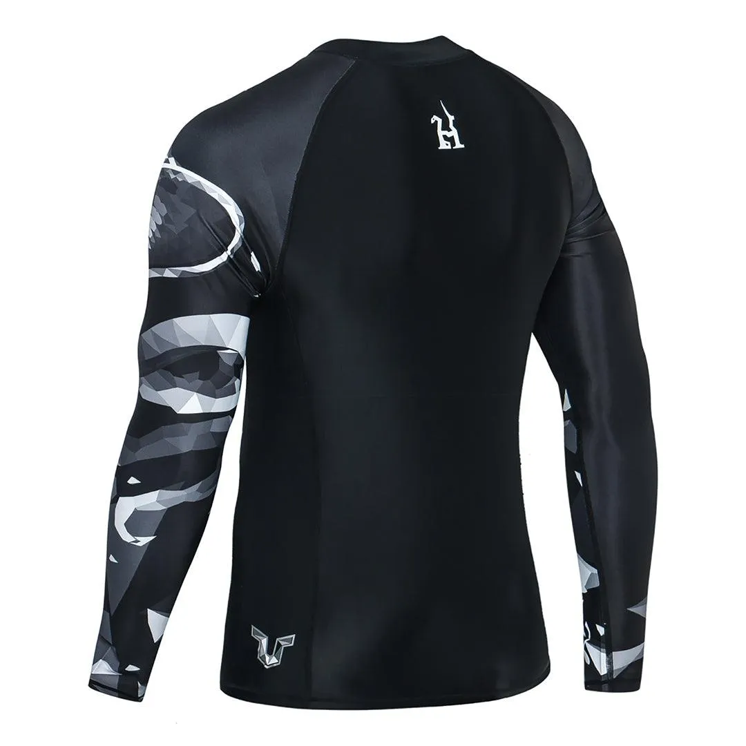 Graphic UPF50  Long Sleeve Rash Guard for Men - Cobra Style