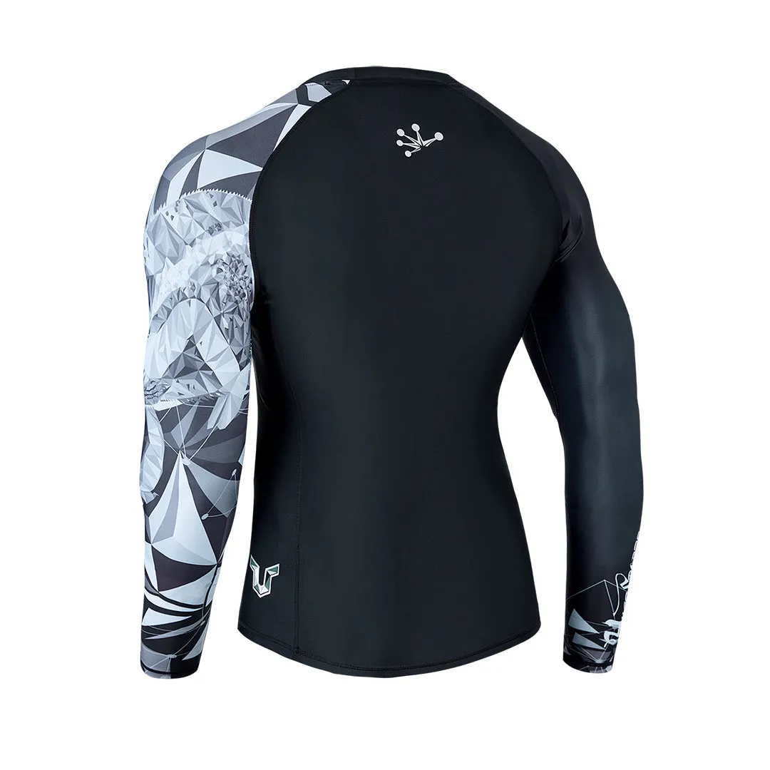 Graphic UPF50  Long Sleeve Rash Guard for Men - Lizard Style