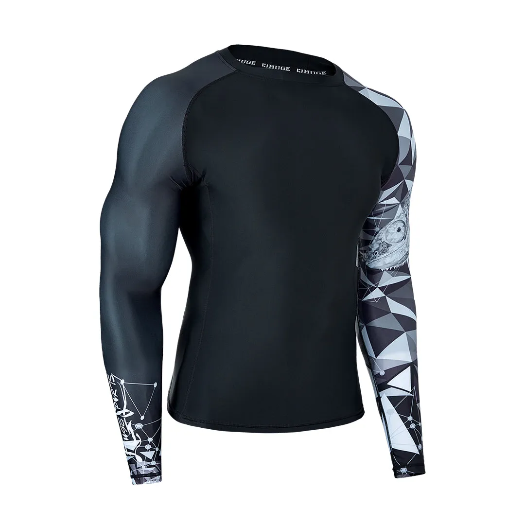 Graphic UPF50  Long Sleeve Rash Guard for Men - Lizard Style