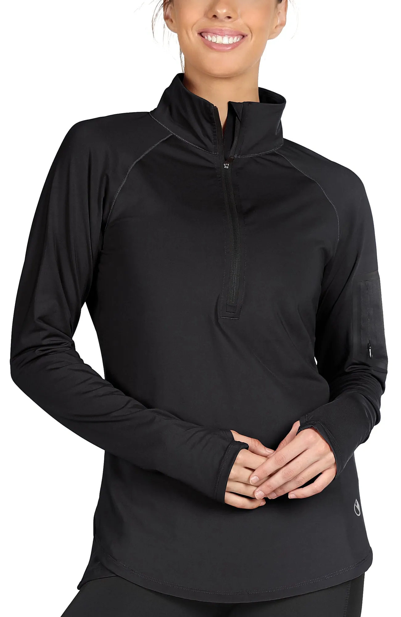 icyzone Women's Workout Yoga Track Jacket 1/2 Zip Long Sleeve Running Shirt