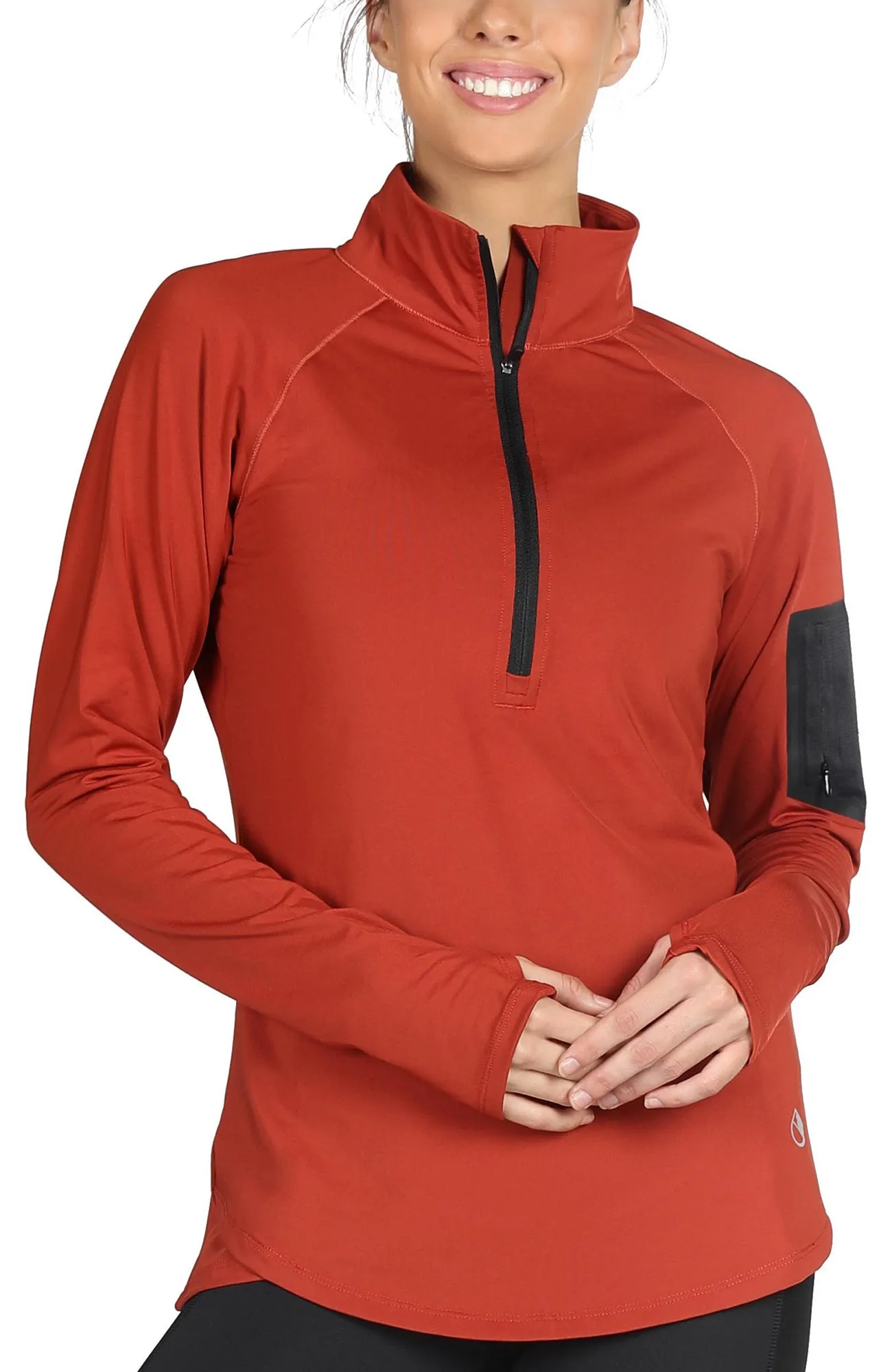 icyzone Women's Workout Yoga Track Jacket 1/2 Zip Long Sleeve Running Shirt