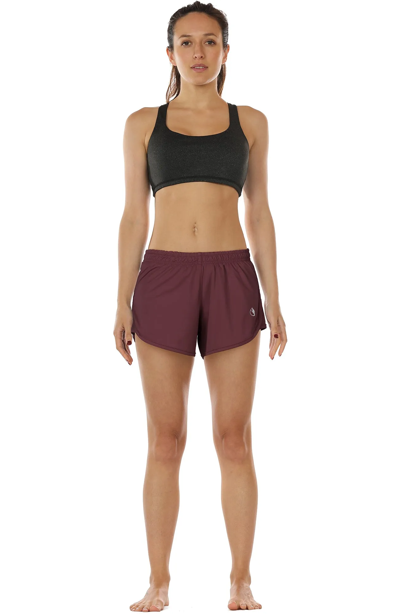 icyzone Workout Shorts Built-in Brief - Women's Gym Exercise Athletic Running Yoga Shorts