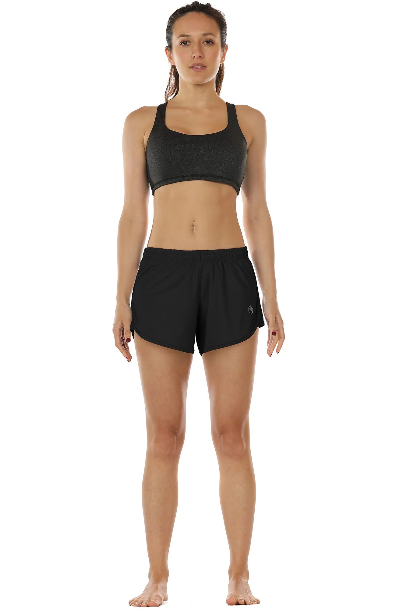 icyzone Workout Shorts Built-in Brief - Women's Gym Exercise Athletic Running Yoga Shorts