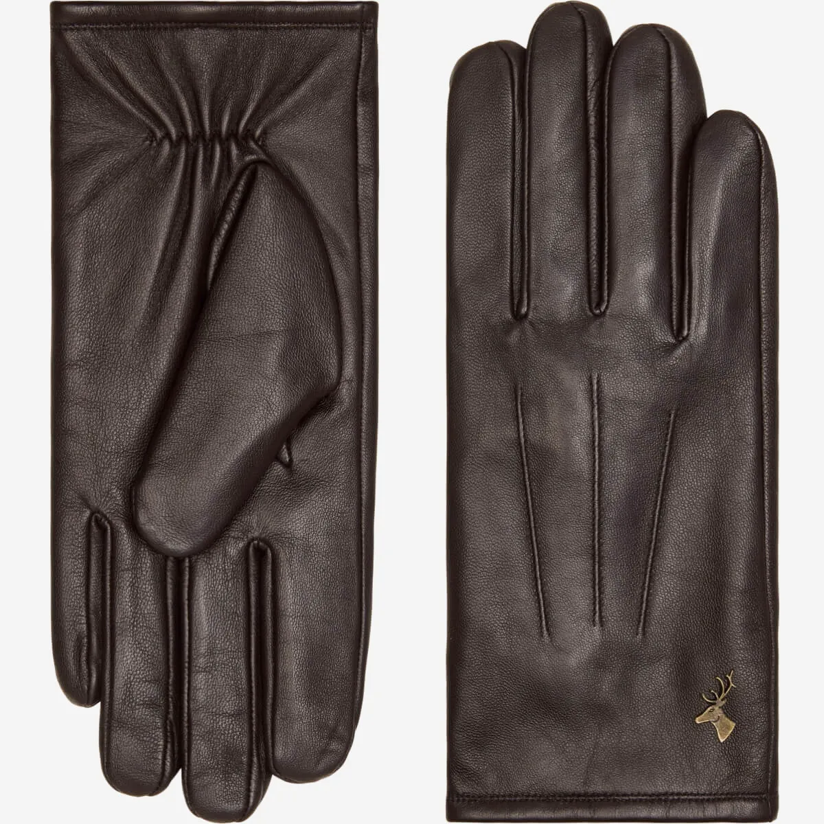 Jake (dark brown) - sheepskin gloves with warm fleece lining & touchscreen feature