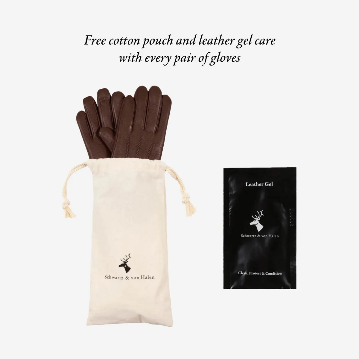 Jake (dark brown) - sheepskin gloves with warm fleece lining & touchscreen feature