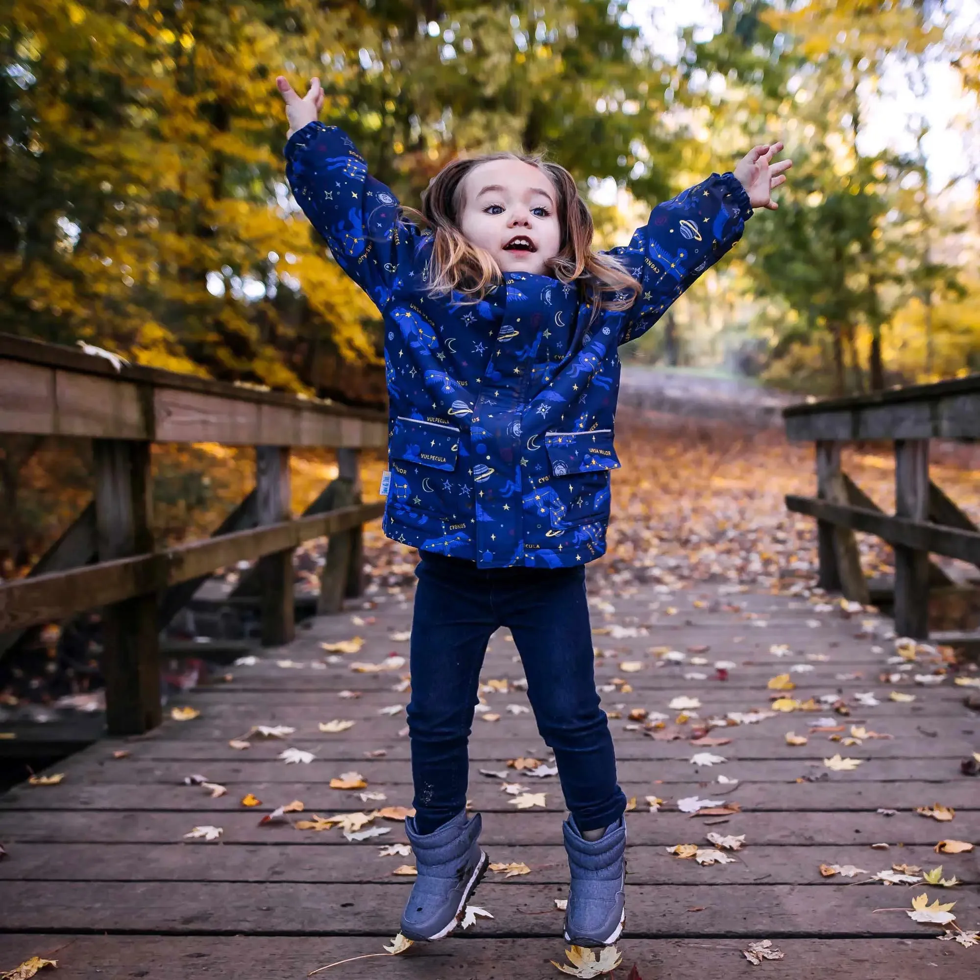 Jan & Jul Kids Cozy-Dry Waterproof Jacket - Constellations