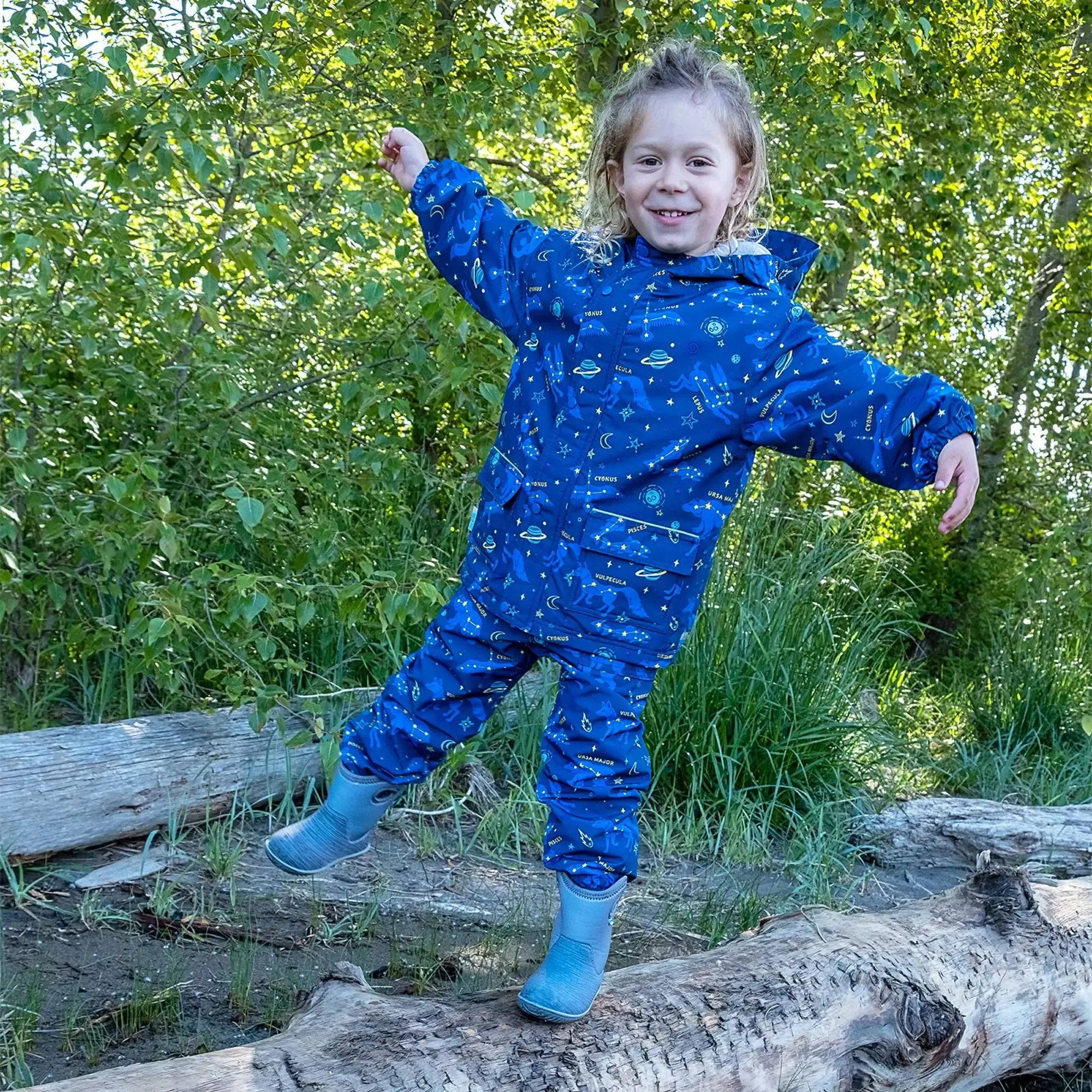 Jan & Jul Kids Cozy-Dry Waterproof Jacket - Constellations